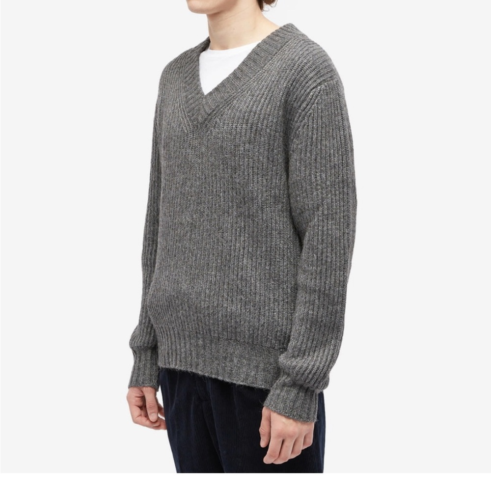 Officine Generale Charcoal V-Neck Sweater